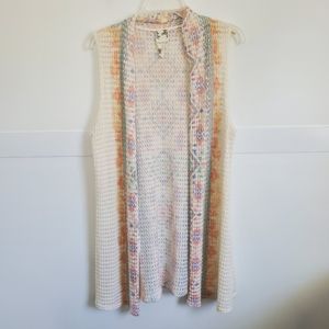 Blu Pepper Sleeveless Open Cardigan Vest